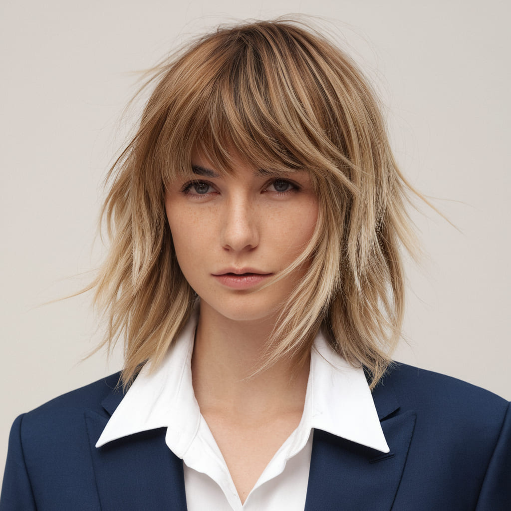 Airy Layered Cut with Wispy Bangs