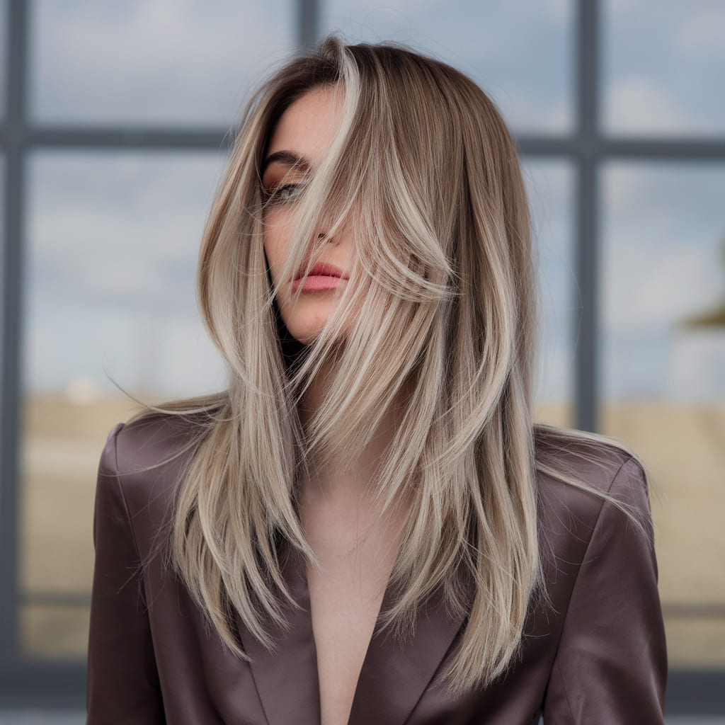 Long Layers with Balayage Highlights