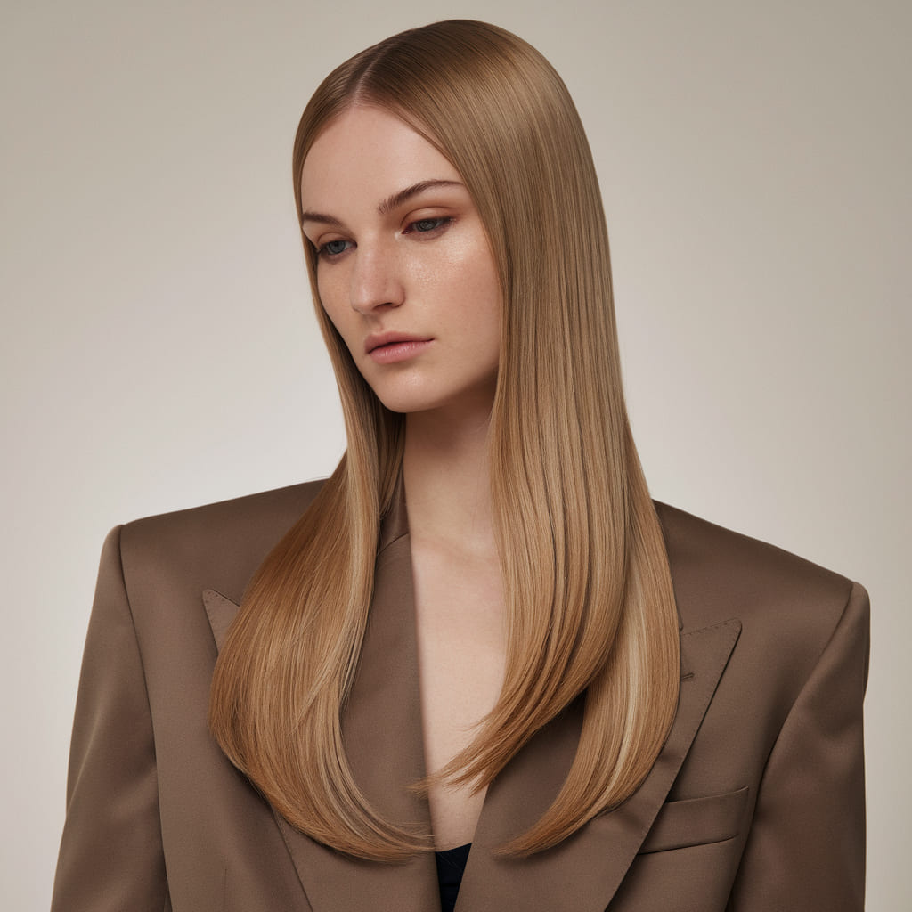 Sleek Long Hair with Blunt Ends