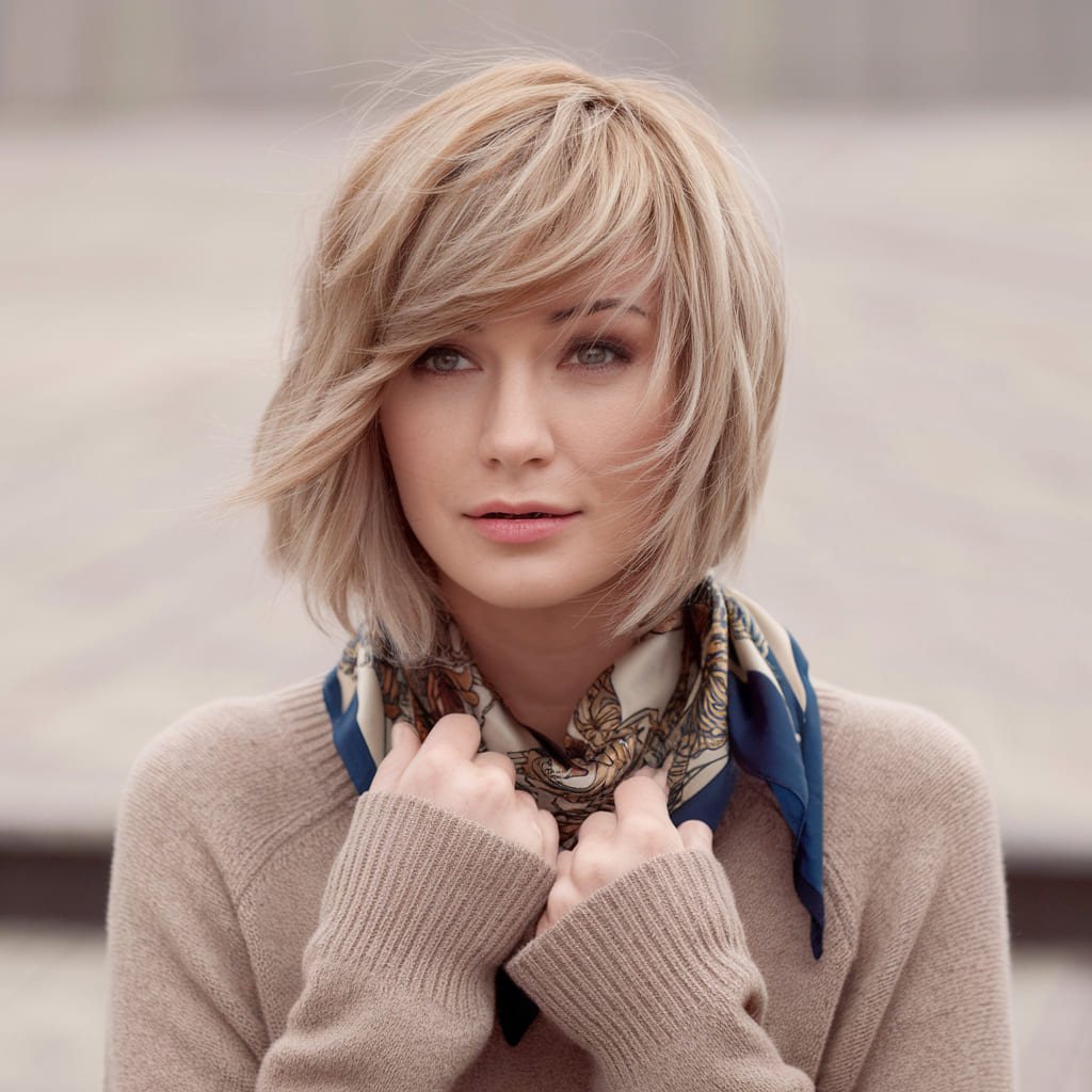 Soft Choppy Bob with Side Bangs