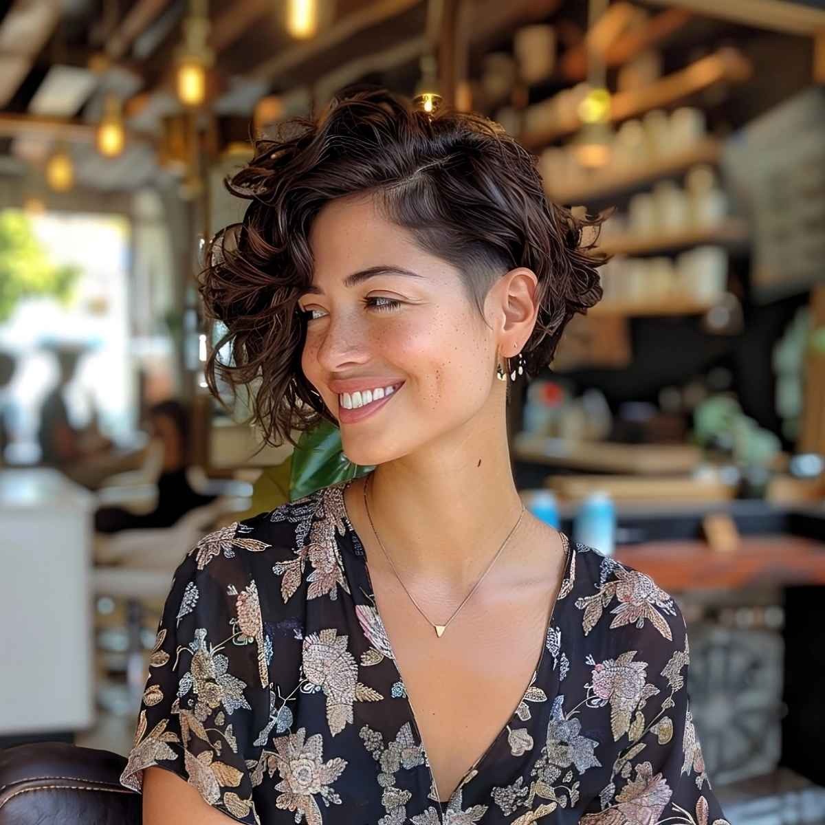 Curly Undercut Bob