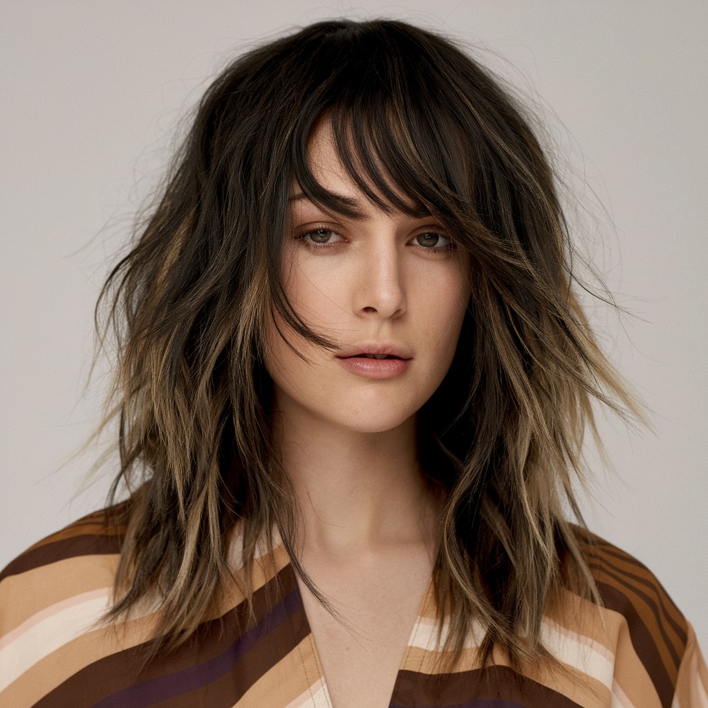 Long Wolf Cut with Soft Beachy Waves