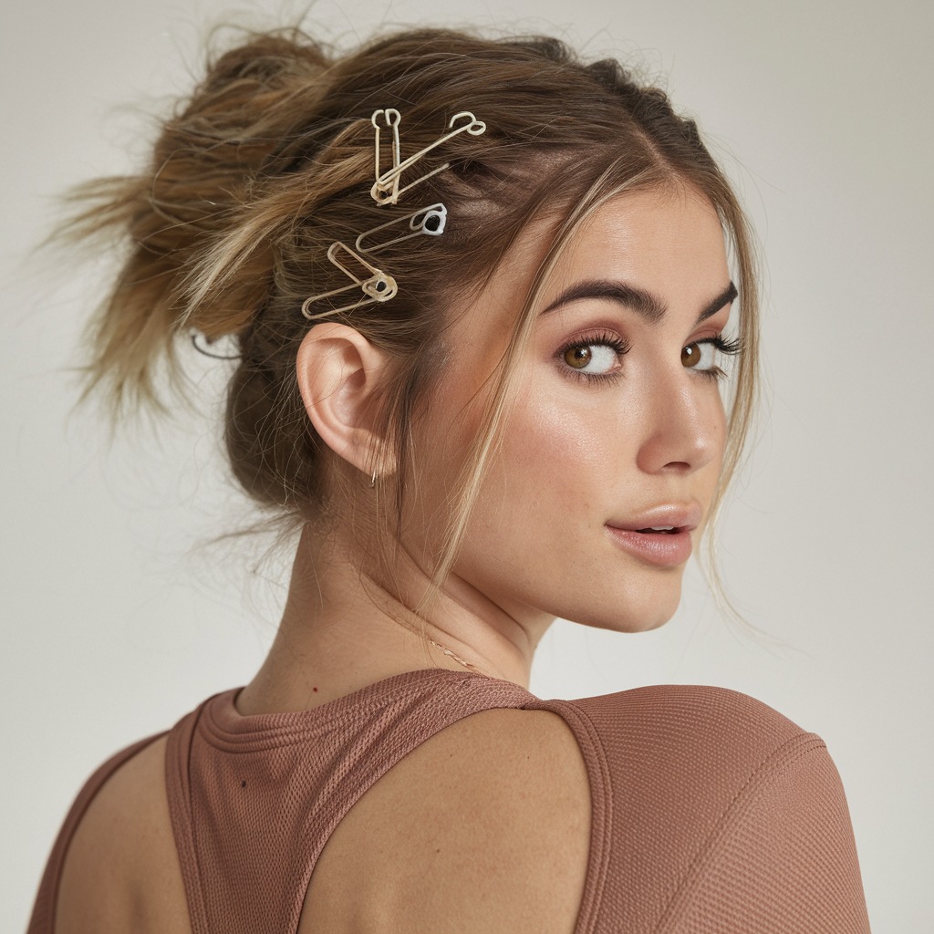 Messy Bun with Bobby Pins