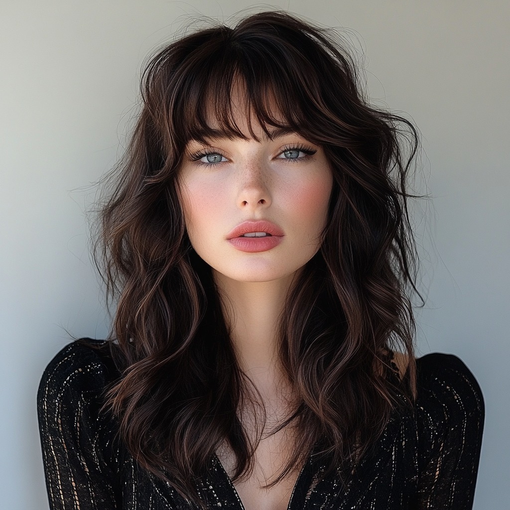 Messy Waves and Blunt Bangs