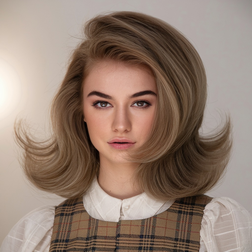 Oversized Blowout with a Side Part