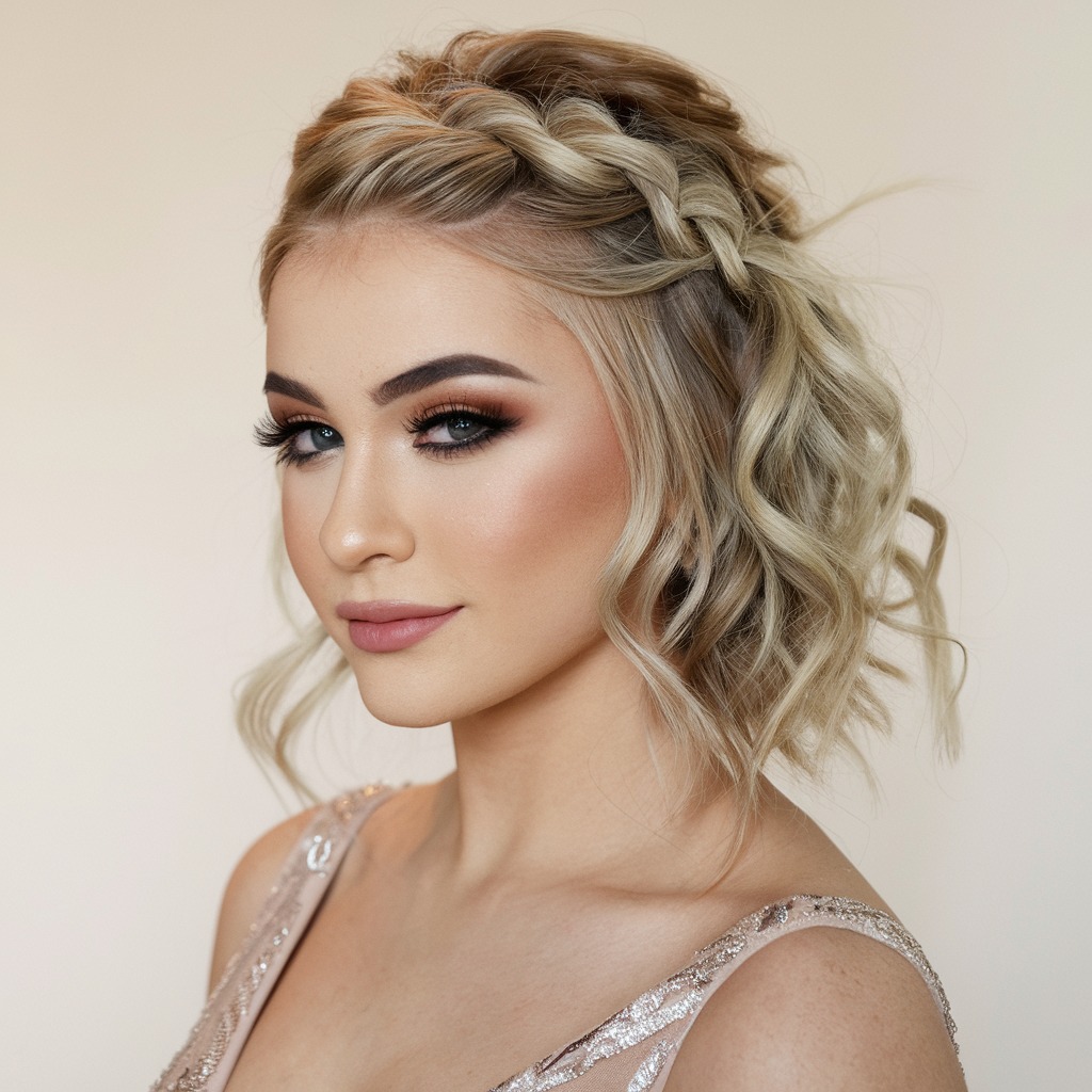 Side Braids with Loose Curls