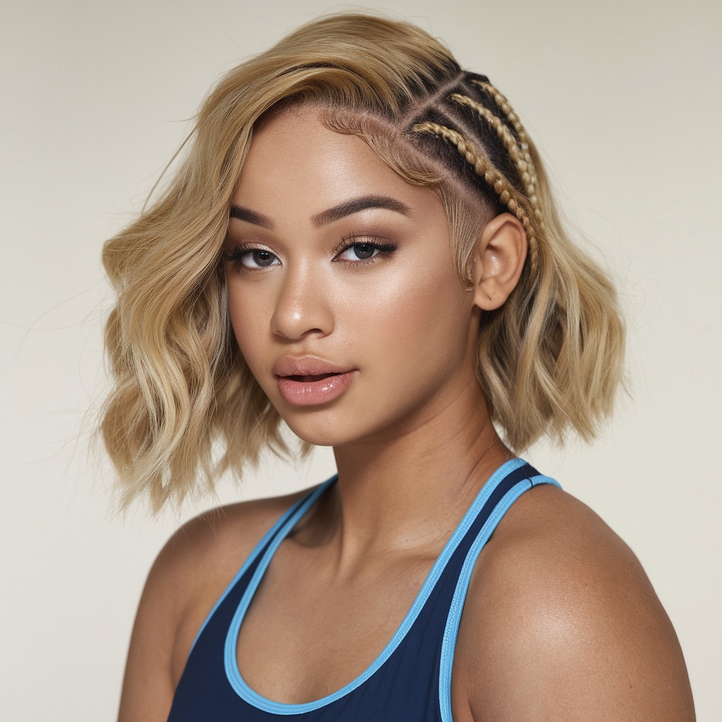 Side Cornrow with Loose Waves