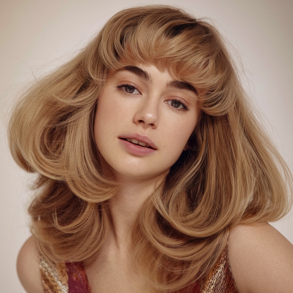 Soft Curtain Bangs and Fluffy Layers