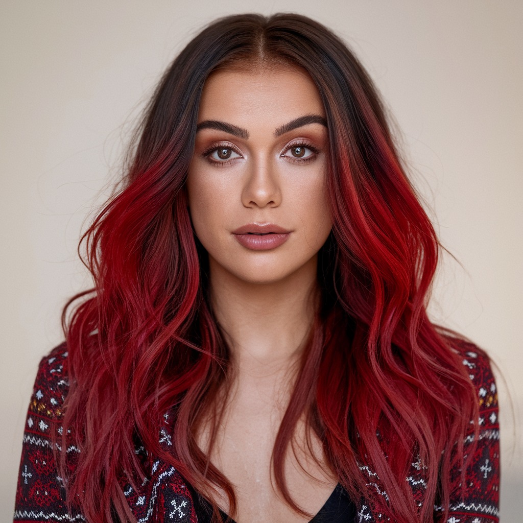 Bold Red Velvet Ombre