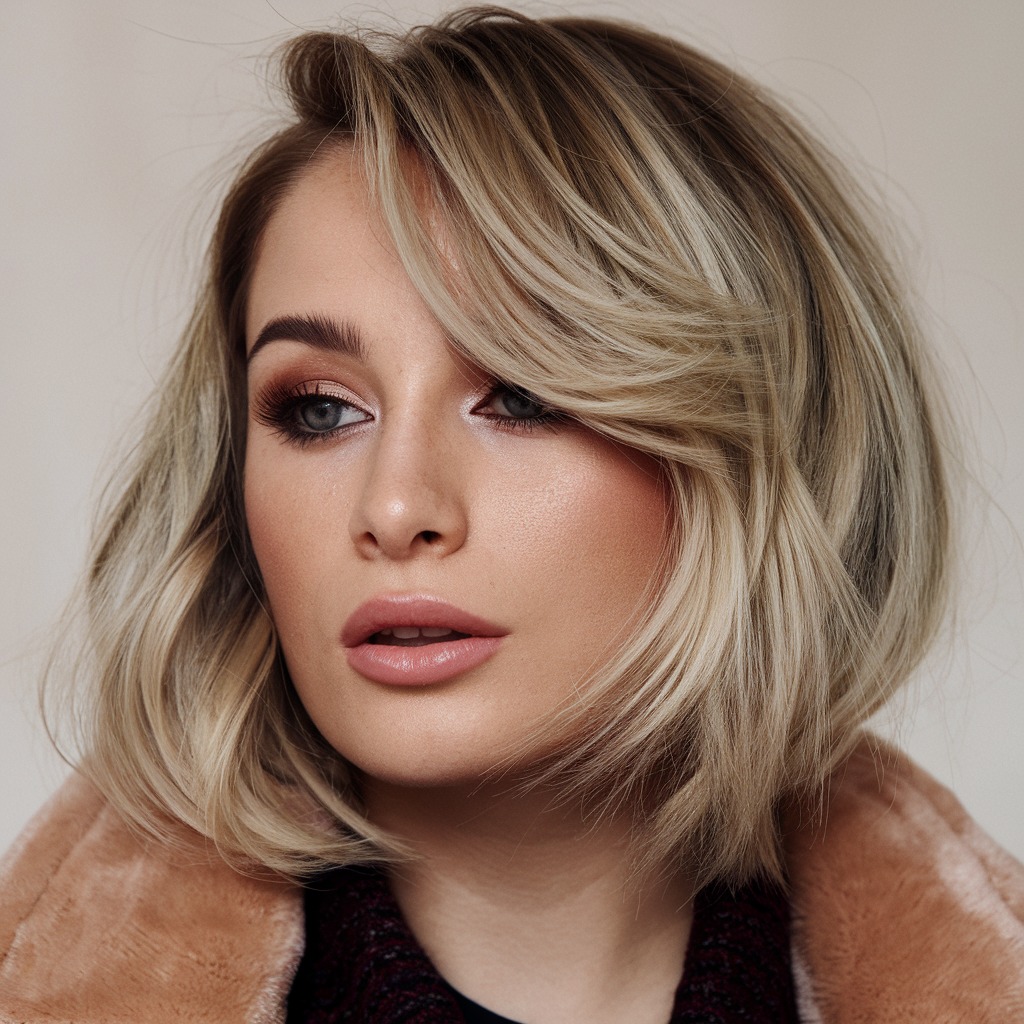 Rounded Bob with Side Part